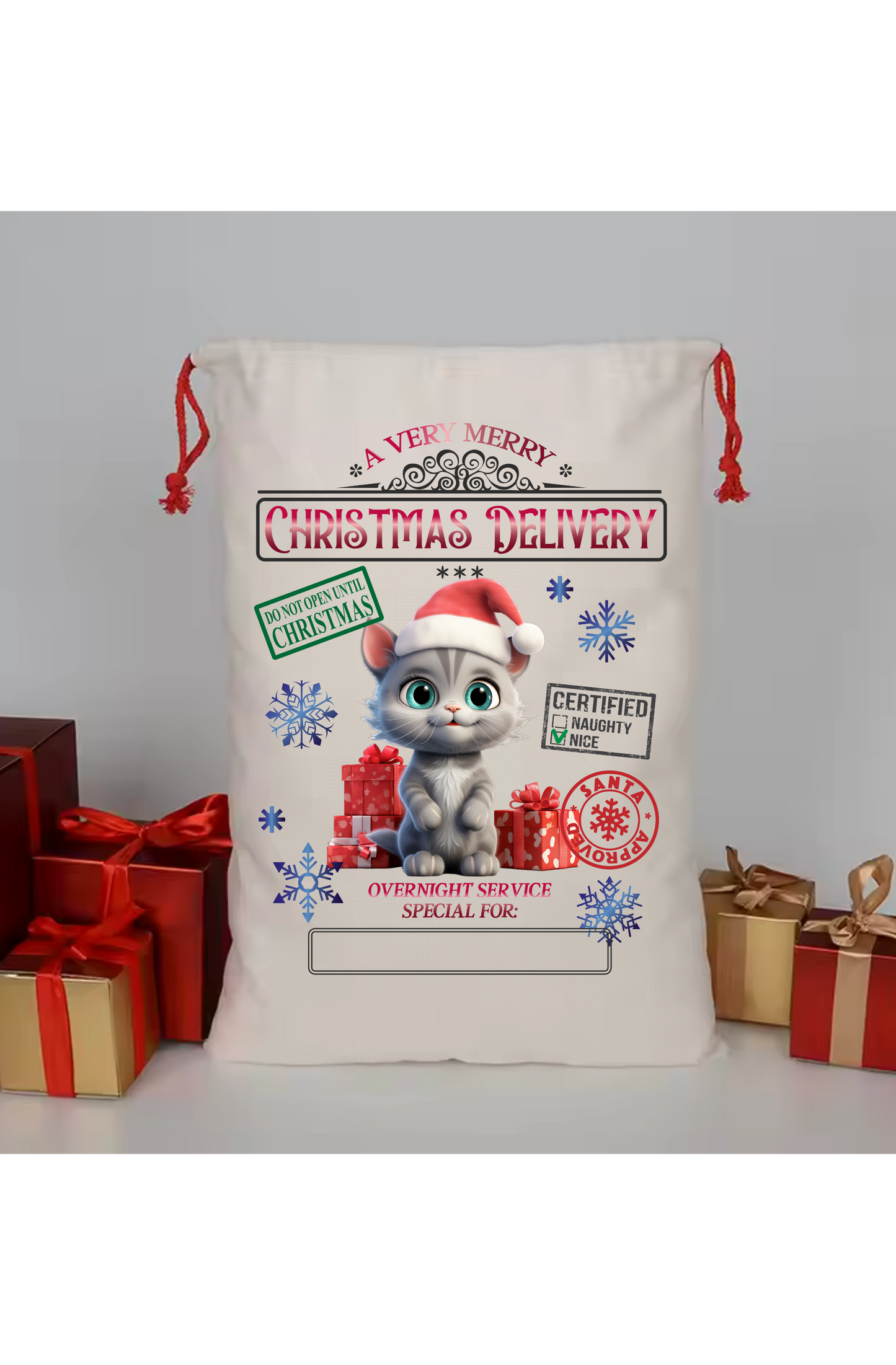 Santa Sacks - Grey Cat